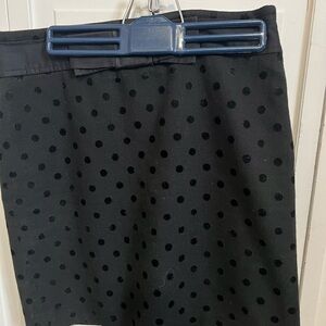 Loft Black Polka Dot Mini Skirt